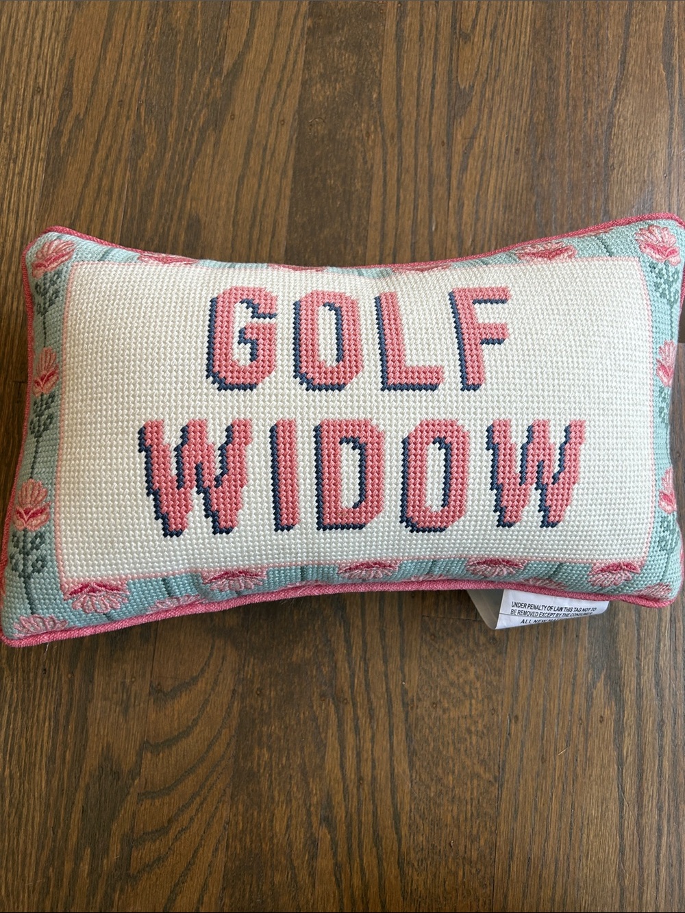 Rachel Zoe 'Golf Widow' Embroidered Accent Pillow in Pink, Blue, Cream